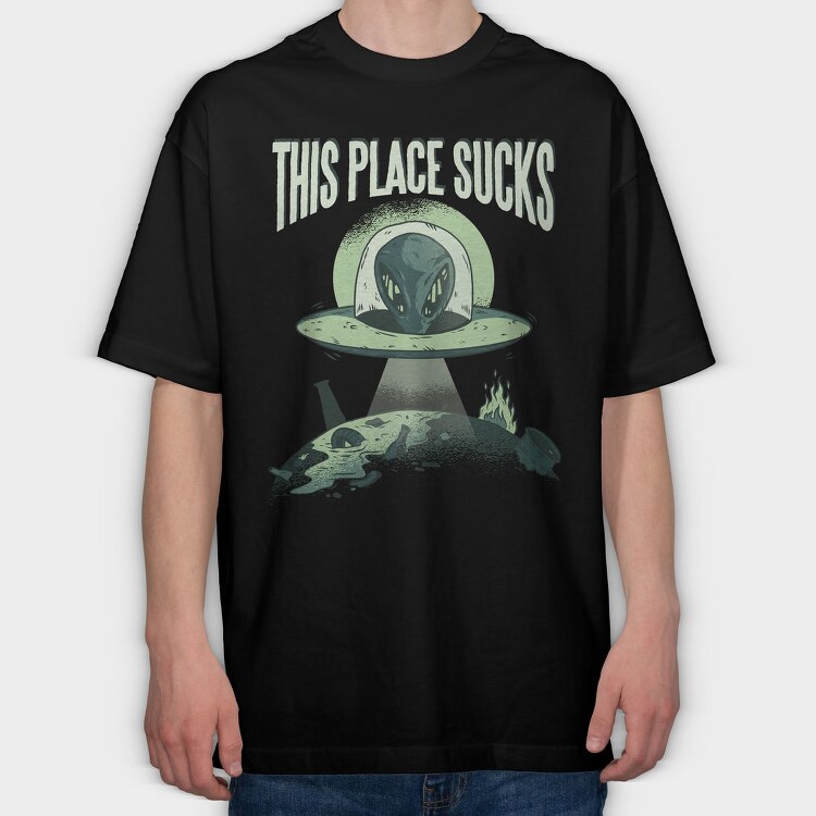 This Place Sucks, Tricou Oversize Barbati (Unisex)