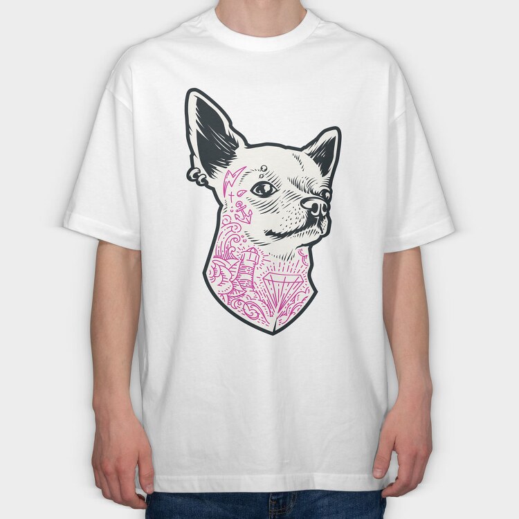Tattoo Chiwawa, Tricou Oversize Barbati (Unisex)
