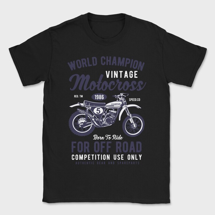 Vintage Motocross, Tricou Barbati (Unisex)