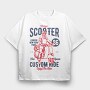 Vintage Scooter, Tricou Oversize Barbati (Unisex)