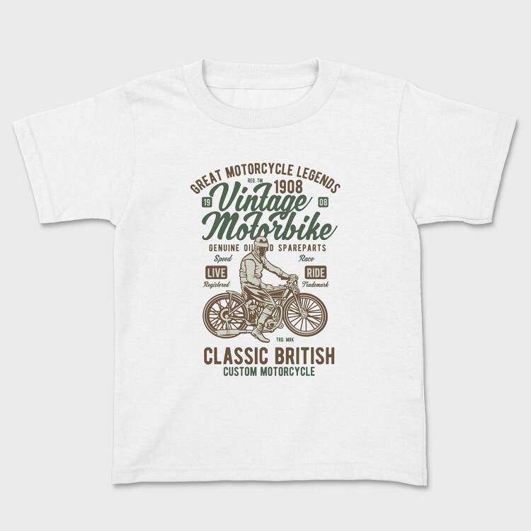 Vintage Motorbike, Tricou Copii