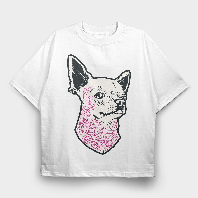 Tattoo Chiwawa, Tricou Oversize Barbati (Unisex)