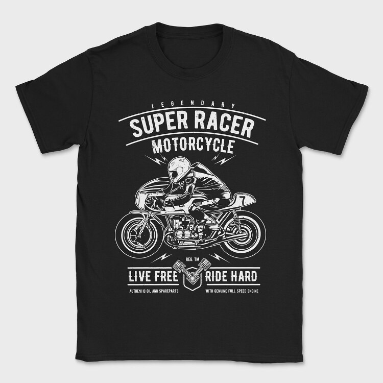 Super Racer Motorcycle, Tricou Barbati (Unisex)