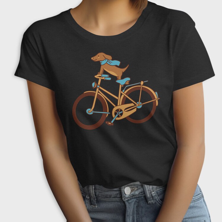 Dachshund Dog Bike, Tricou Femei