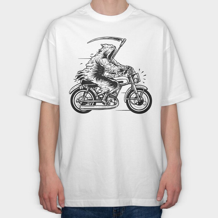 Reaper Racer, Tricou Oversize Barbati (Unisex)