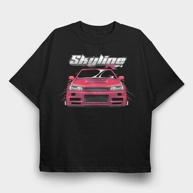 Skyline, Tricou Oversize Barbati (Unisex)