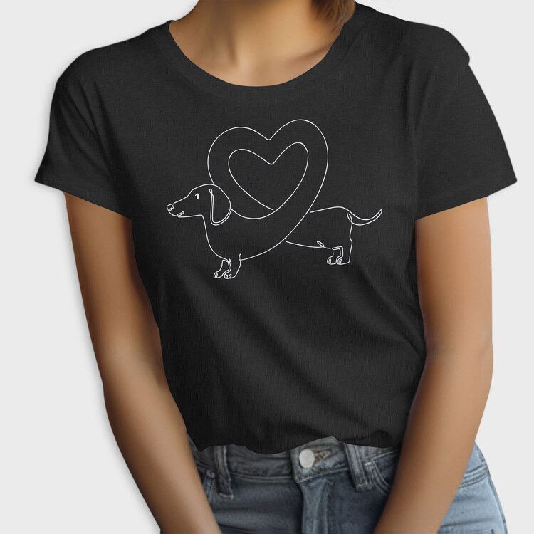 Dachshund Heart, Tricou Femei