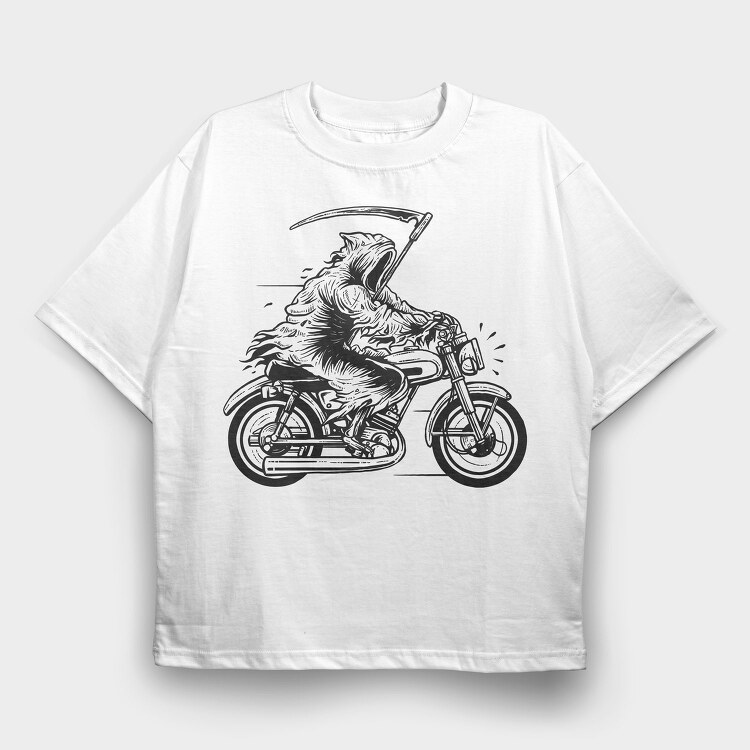 Reaper Racer, Tricou Oversize Barbati (Unisex)