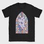 Cat In Church Window Style Py, Tricou Barbati (Unisex)