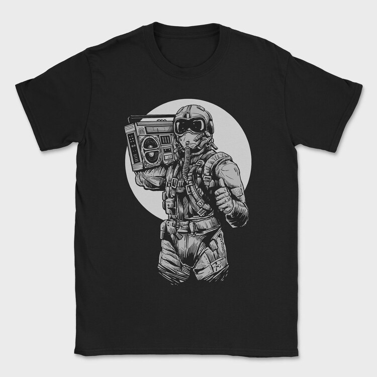 Pilot Fighter Boombox, Tricou Barbati (Unisex)