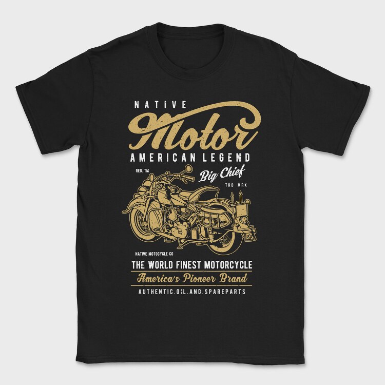 Native Motorcycle, Tricou Barbati (Unisex)