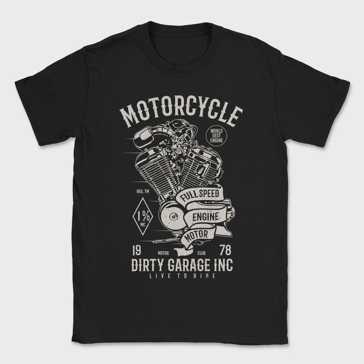 Motorcycle Full Speed Engine, Tricou Barbati (Unisex)