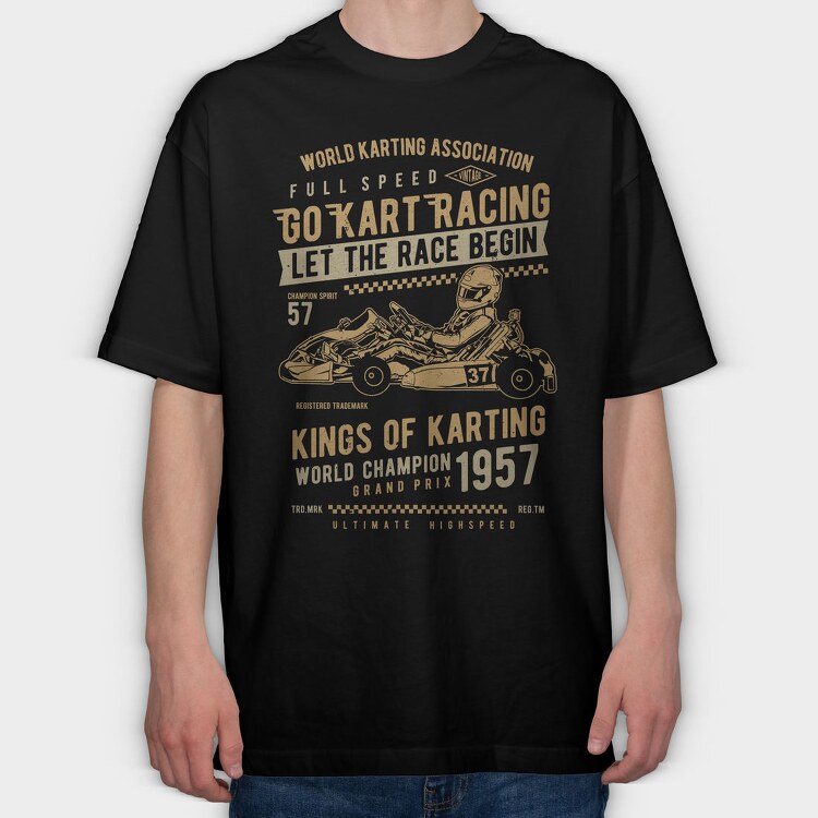 Go Kart Racing, Tricou Oversize Barbati (Unisex)