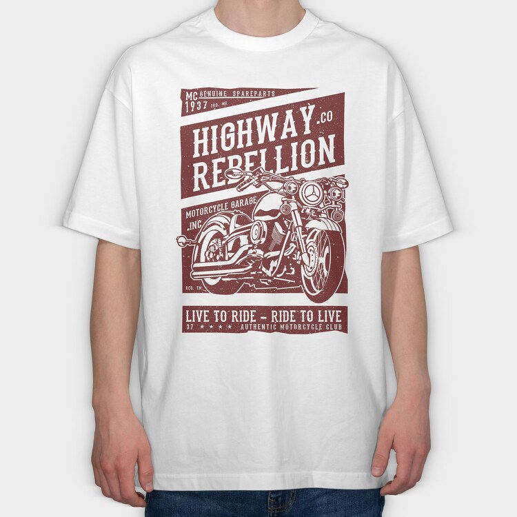Highway Rebellion, Tricou Oversize Barbati (Unisex)