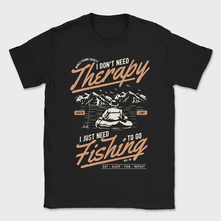 Fishing Therapy, Tricou Barbati (Unisex)