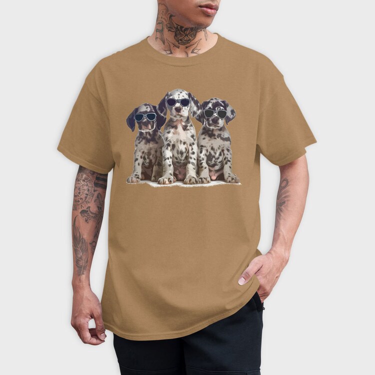 Dalmatas With Sunglasses, Tricou Barbati (Unisex)