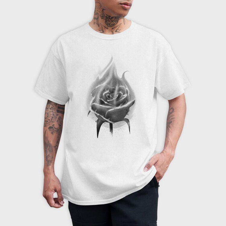 Burning Rose, Tricou Barbati (Unisex)