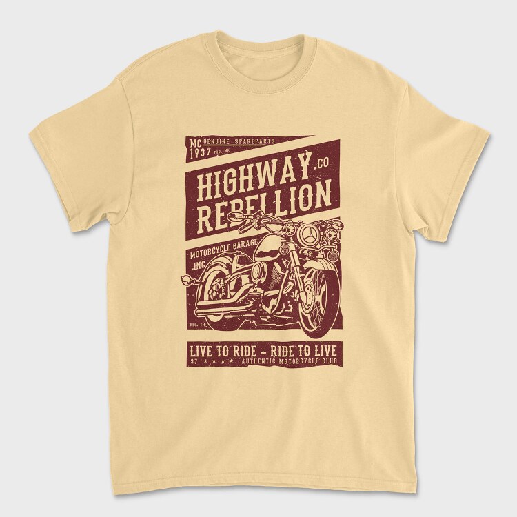 Highway Rebellion, Tricou Barbati (Unisex)