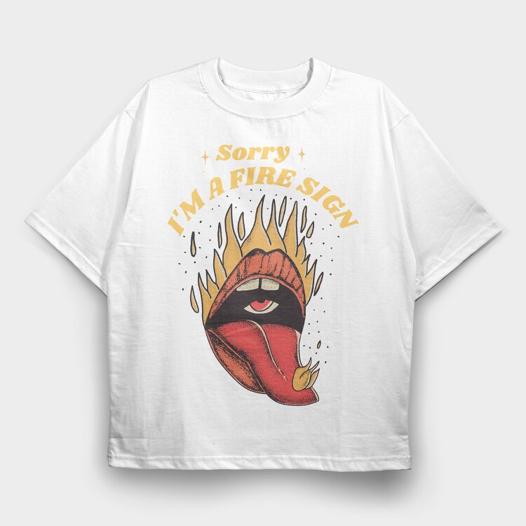 Fire Sign, Tricou Oversize Barbati (Unisex)