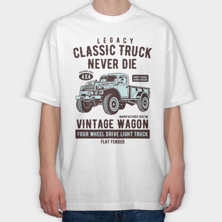 Classic Truck, Tricou Oversize Barbati (Unisex)