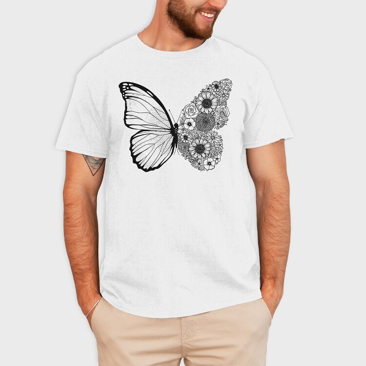 Butterfly Floral Wing, Tricou Barbati (Unisex)