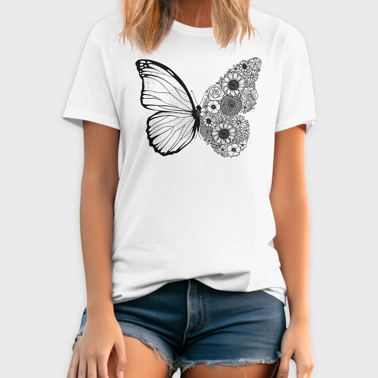 Butterfly Floral Wing, Tricou Barbati (Unisex)