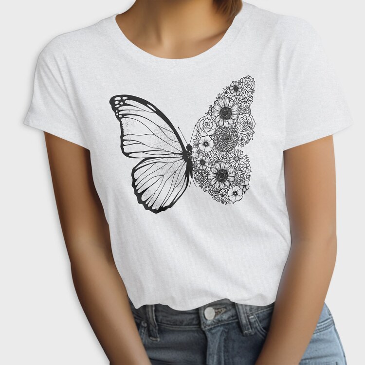 Butterfly Floral Wing, Tricou Femei