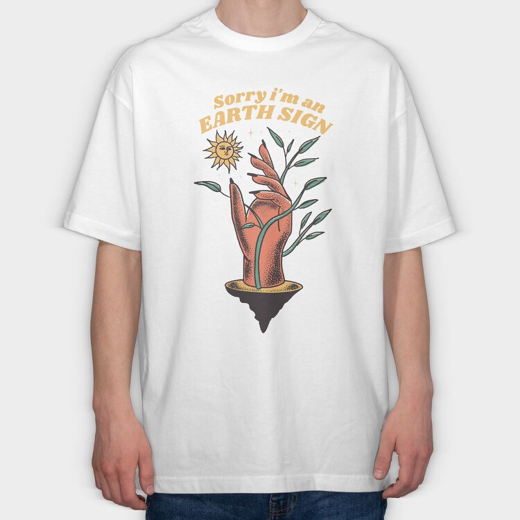 Earth Sign, Tricou Oversize Barbati (Unisex)