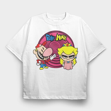 Billy and Mandy Mario, Tricou Oversize Barbati (Unisex)