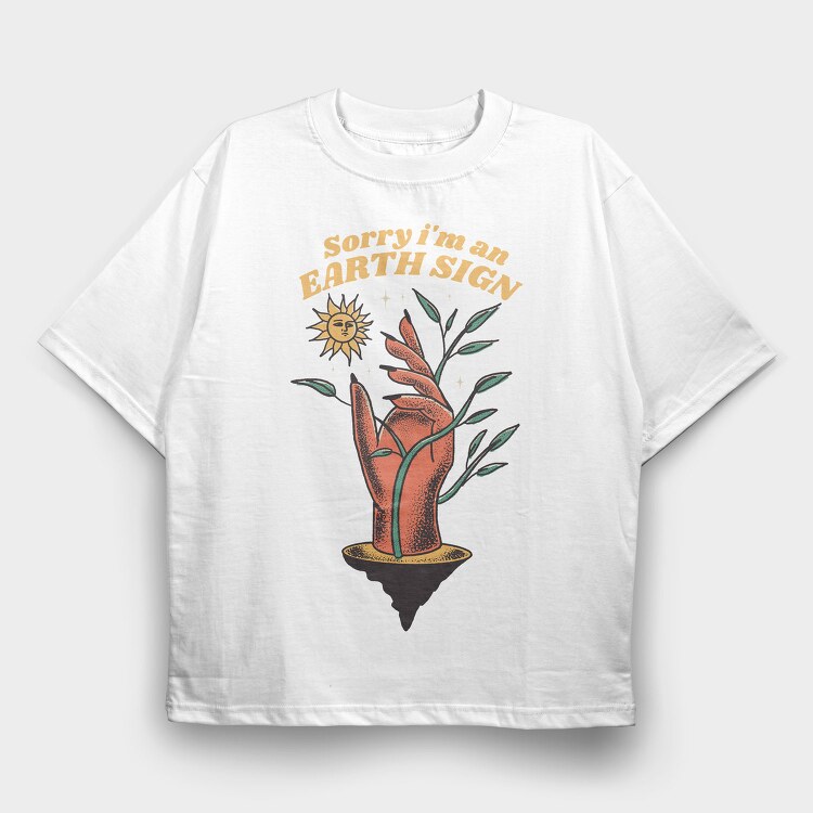 Earth Sign, Tricou Oversize Barbati (Unisex)