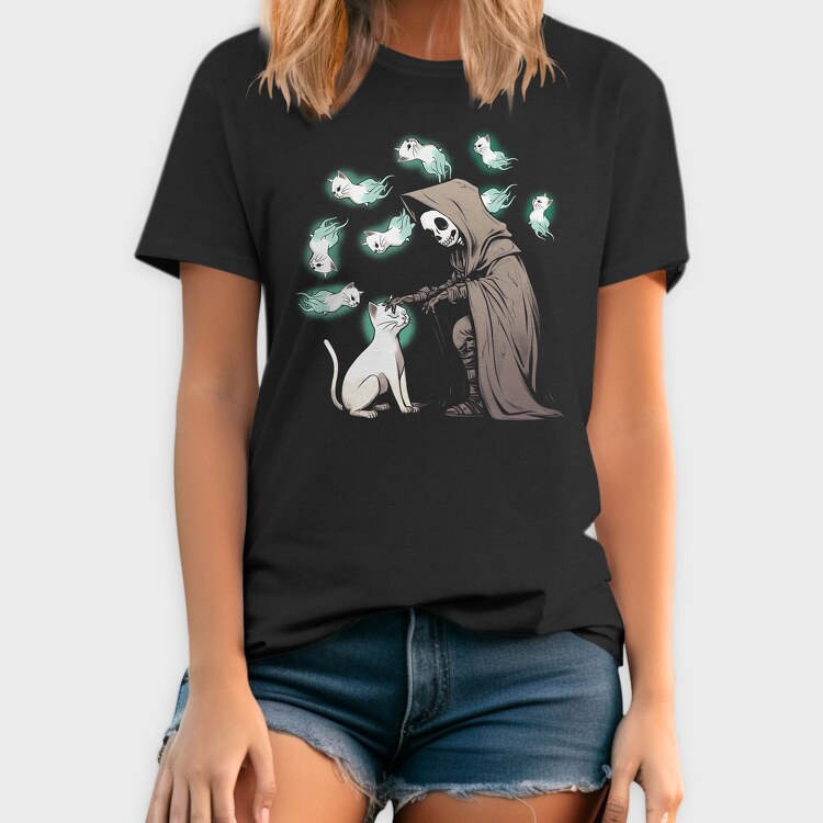 Grim Reaper Cat Lives, Tricou Barbati (Unisex)