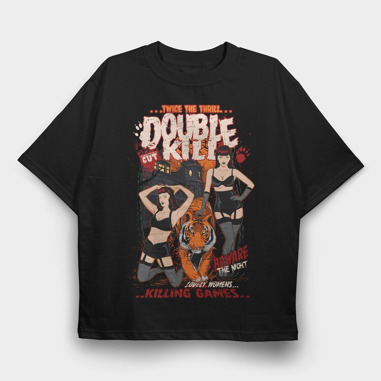 Double Kill, Tricou Oversize Barbati (Unisex)