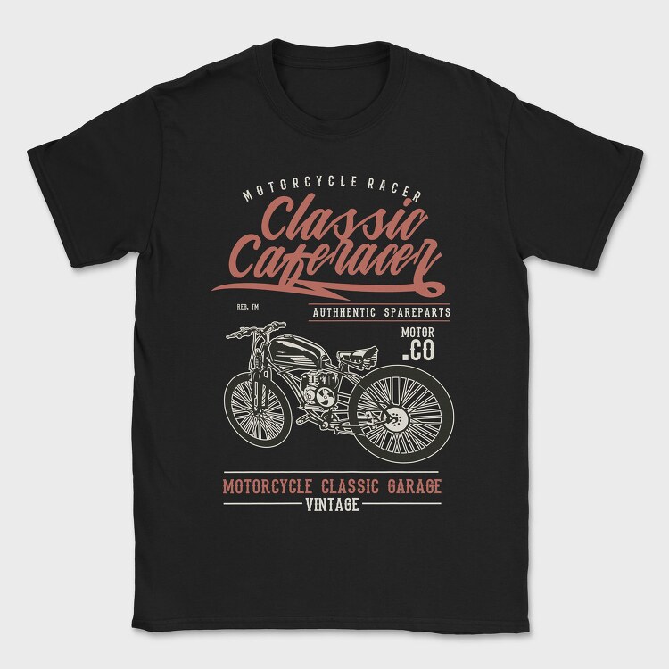 Classic Caferacer, Tricou Barbati (Unisex)