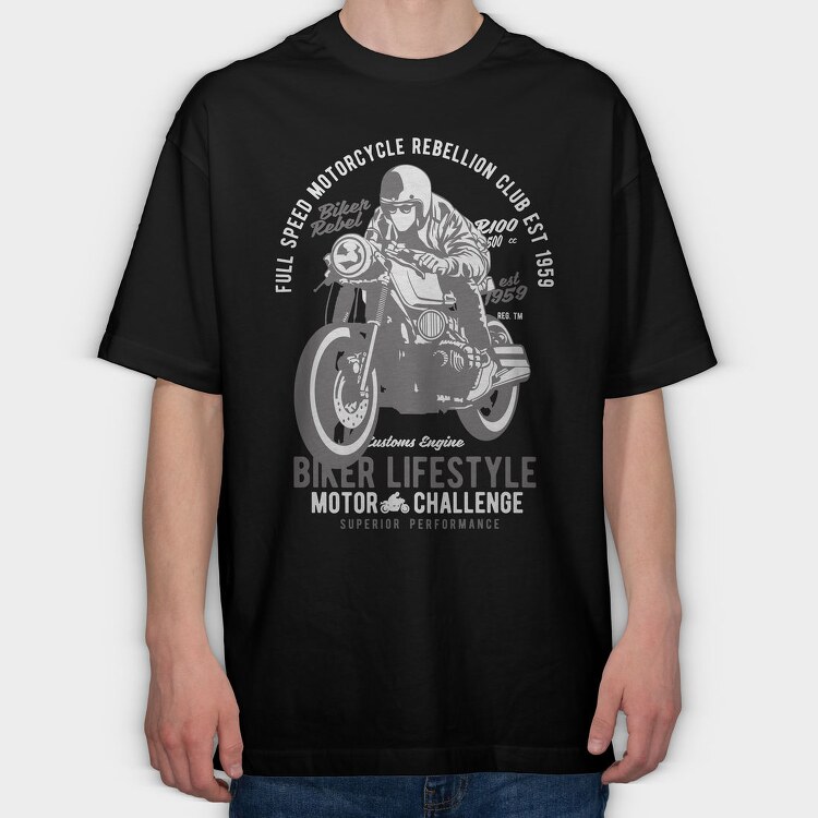Biker Lifestyle, Tricou Oversize Barbati (Unisex)
