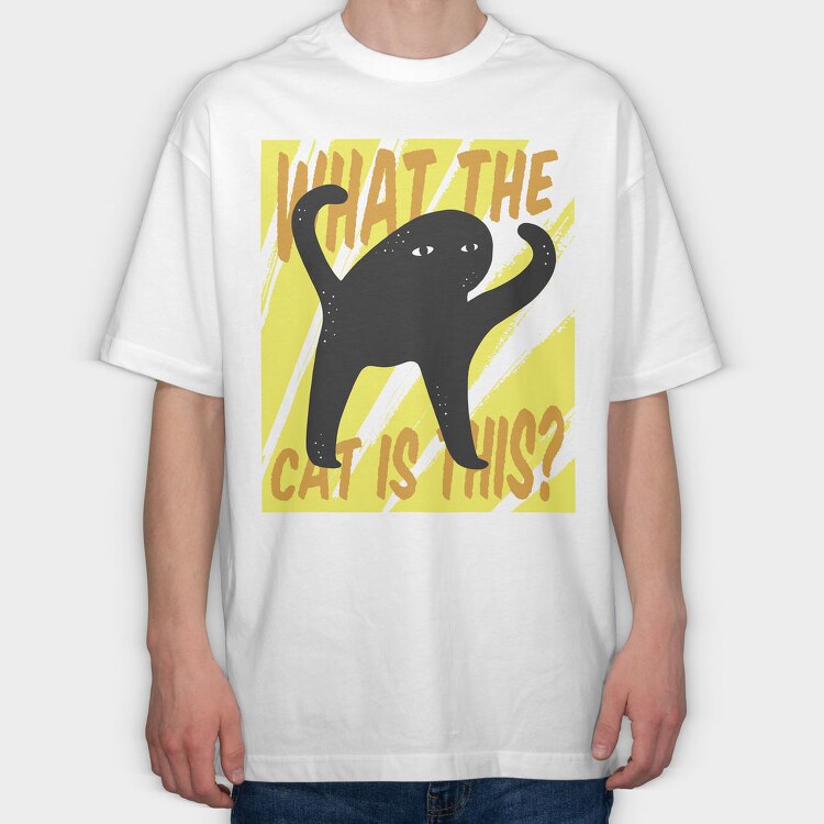 Cat Creature What The, Tricou Oversize Barbati (Unisex)