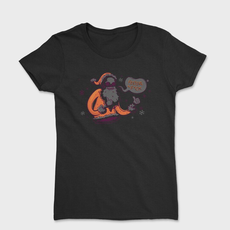 Anti Christmas Vintage Retro Skeleton Santa, Tricou Femei