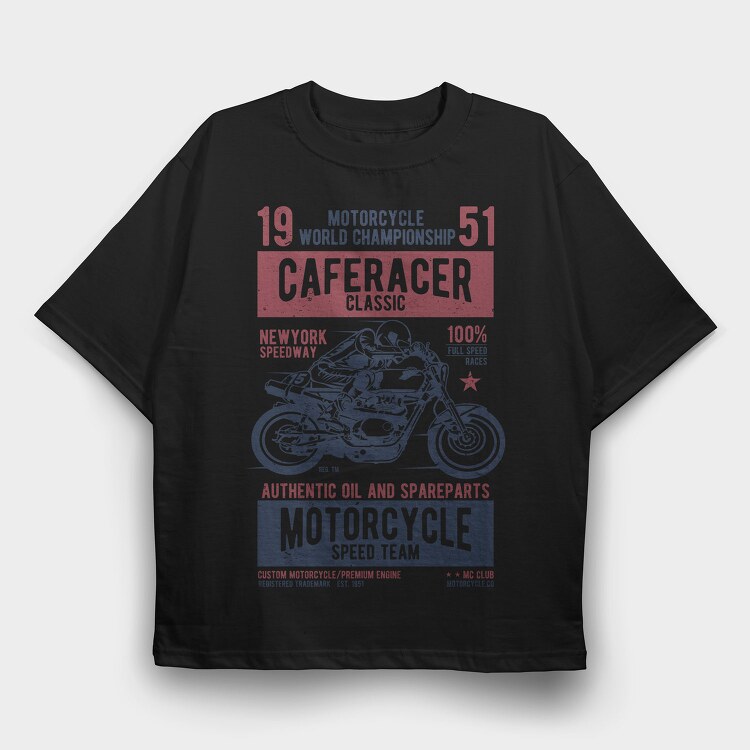 Caferacer Classic Race, Tricou Oversize Barbati (Unisex)