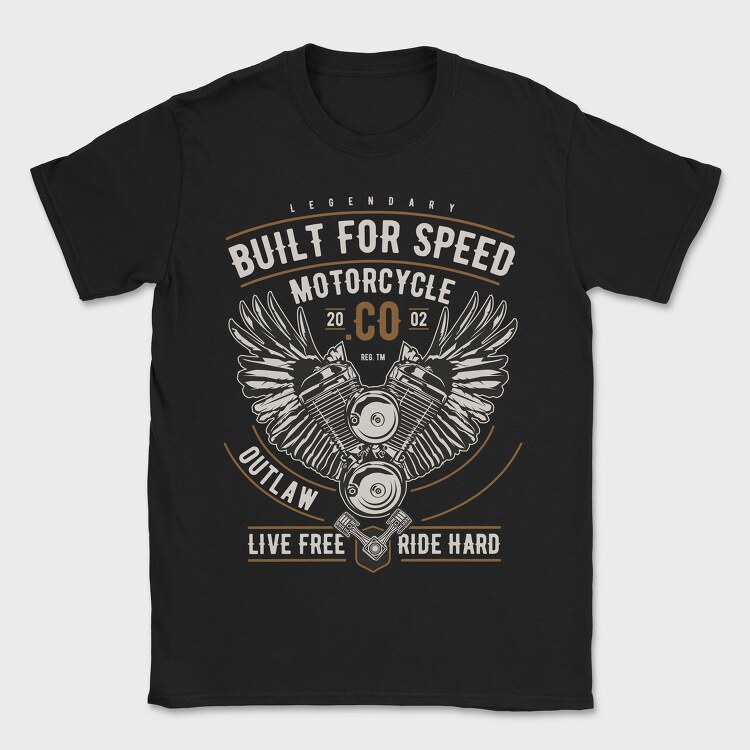 Built For Speed Motorcycle, Tricou Barbati (Unisex)