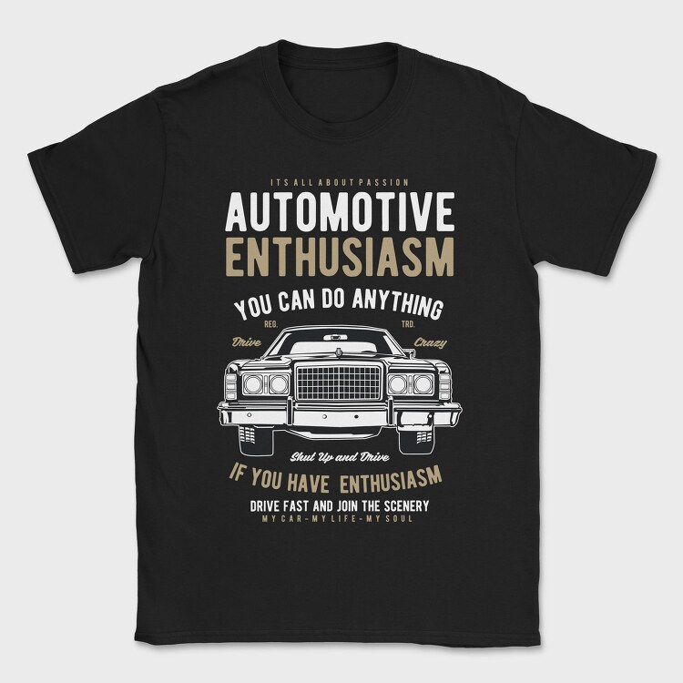 Automotive Enthusiasm, Tricou Barbati (Unisex)