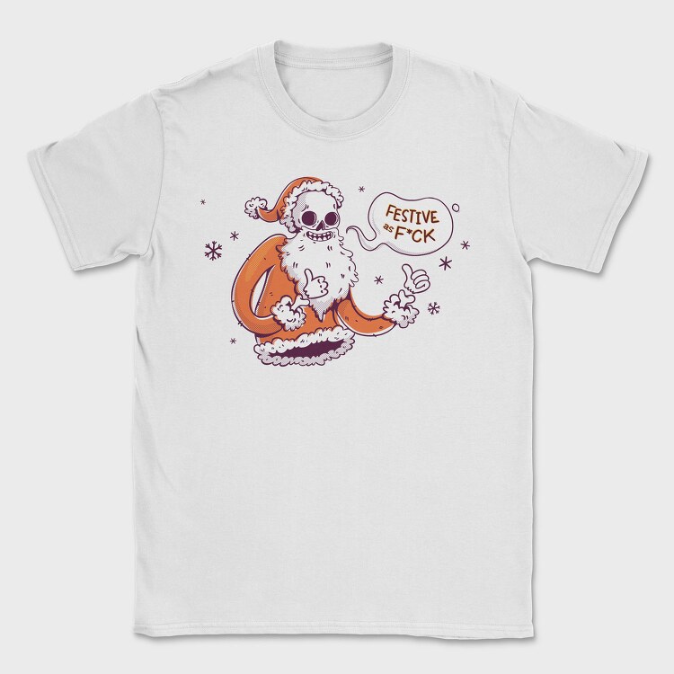 Anti Christmas Vintage Retro Skeleton Santa, Tricou Barbati (Unisex)