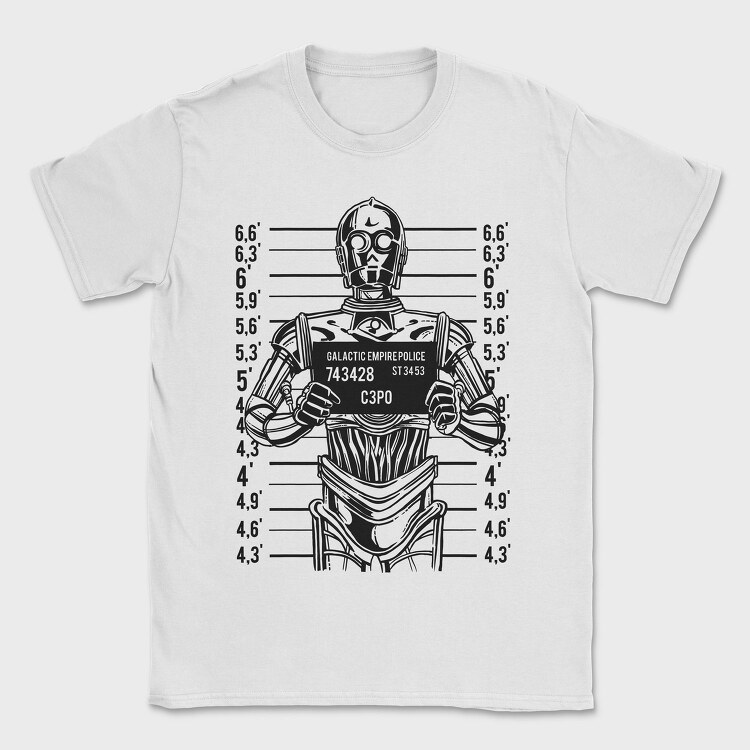 3PO Mugshot, Tricou Barbati (Unisex)
