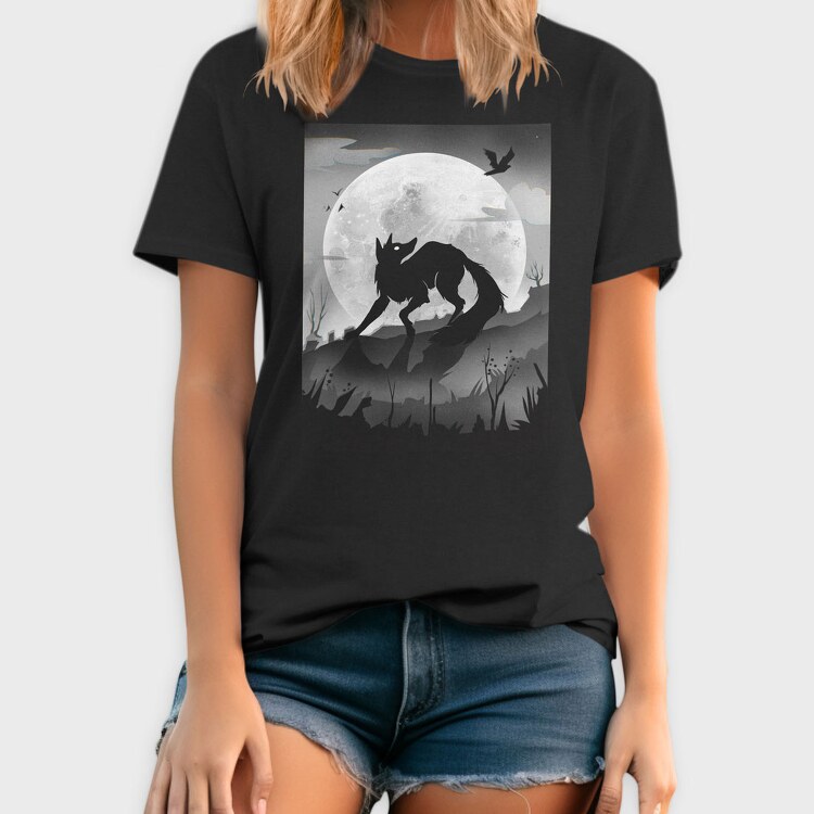 Dark Animals Wolf Silhouette, Tricou Barbati (Unisex)