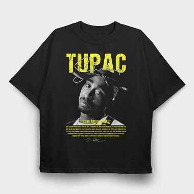 Tupac Yellow Tribute, Tricou Oversize Barbati (Unisex)