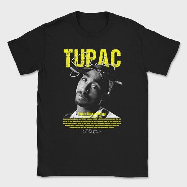 Tupac Yellow Tribute, Tricou Barbati (Unisex)