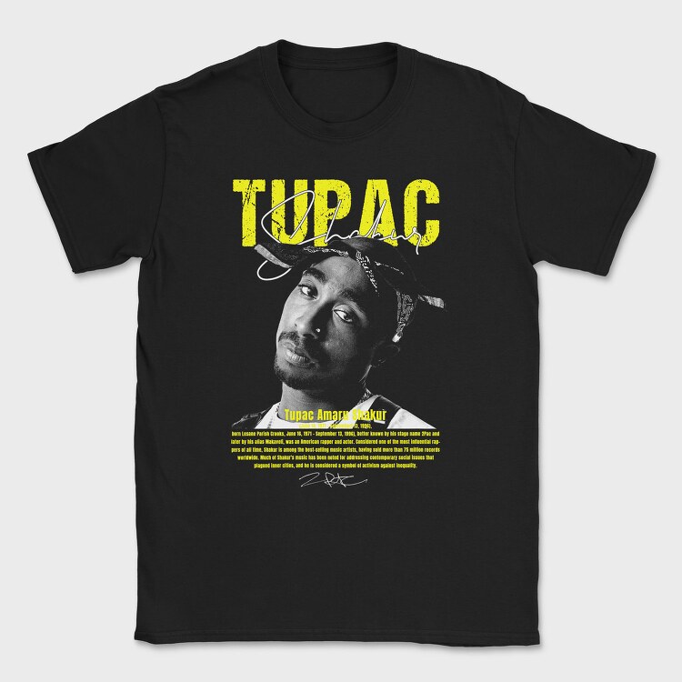 Tupac Yellow Tribute, Tricou Barbati (Unisex)