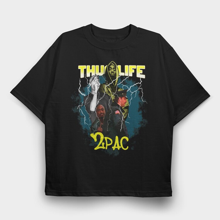 Thug Life 2pac, Tricou Oversize Barbati (Unisex)