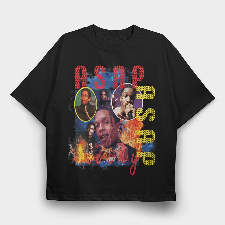 Asap Rocky Fire 1, Tricou Oversize Barbati (Unisex)