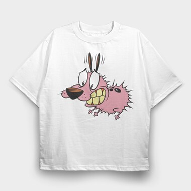 Cartoon Retro Courage the Cowardly Dog 1, Tricou Oversize Barbati (Unisex)