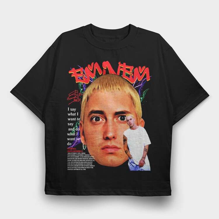 Eminem Face Art 1, Tricou Oversize Barbati (Unisex)
