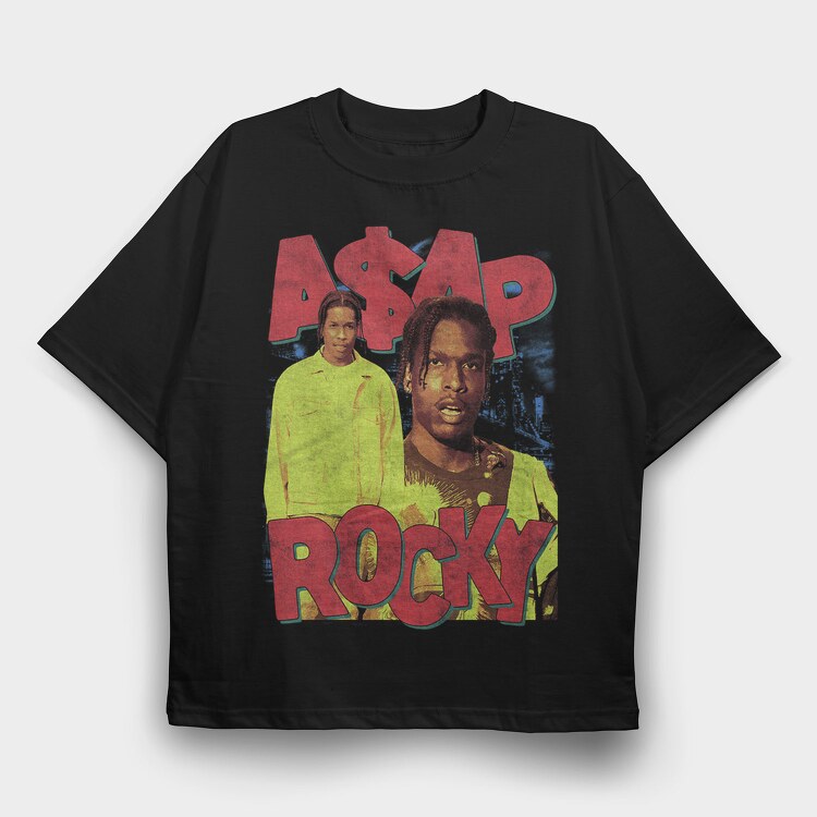 Aap Rocky Neon 1, Tricou Oversize Barbati (Unisex)